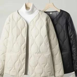 경량 빅사이즈 누빔 패딩 가벼운 아이보리 이너 잠바 야상