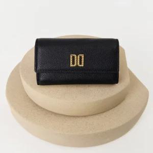 닥스 액세서리 여성 24FW [스테디셀러] 블랙 DD로고 소가죽 반지갑 WCWA4F102BK