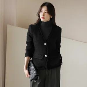 [시크라인] (~XL까지) 엔데니온 프린지 트위드자켓 가을 국내생산 고퀄리티 하객룩 오피스룩 모임룩 격식룩 빅사이즈