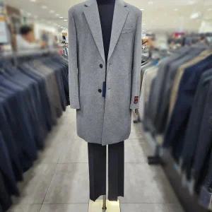 [바쏘옴므]라이트그레이 울 캐시미어 기본 체스터 코트 WSY4CA05AGR_DG