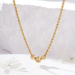 [비앤비골드] 18K 라운딩 컷팅볼 이태리 체인 목걸이 JNN42164