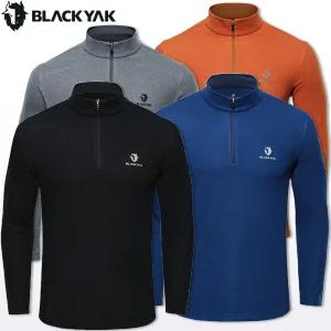 블랙야크 남성 마칼루 집업티 기모 스판 겨울 긴팔 등산 티셔츠 1BYTSW4001