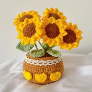 뜨개꽃다발 DIY 뜨개질 손뜨개 핸드메이드 해바라기 만들기