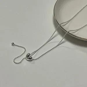 /다잇템 여자 볼체인 롱 언발 드롭 목걸이