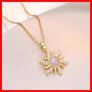 금도금 오팔 썬 펜던트 라푼젤 초커 여성 쥬얼리 패션 웨딩 파티 액세서리 선물