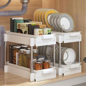 슬라이딩 싱크대 하부장 선반 주방정리대