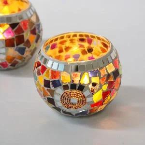 민들레 유리 모자이크 캔들홀더 티라이트 받침