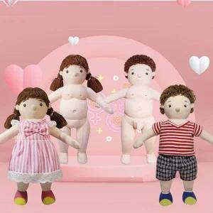 유아 신체 구조 발달 성교육 배우기 놀이 인형 세트 헝겊