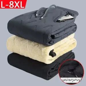 누빔 솜 패딩 바지 퀼팅 코튼 남성 겨울 Lambswool 두꺼운 수백 개의 대형 방풍 다운