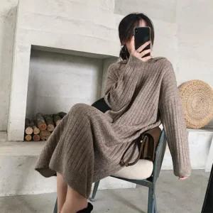 여자 가을 겨울 보들 부드러운 후드 롱원피스_4