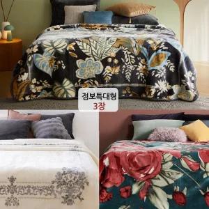[점보특대형]메종노아 디럭스 담요 3종 모두 (200*220/로얄로즈+메종크림+미드나잇가든)