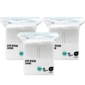 NEW 순면 화장솜 100매 x3개