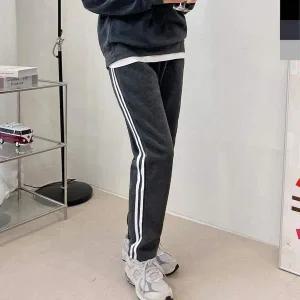 여성 두줄 일자 기모트레이닝 바지 20대 헬스장옷