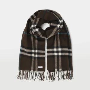 버버리 워시드 자이언트 체크 패턴 캐시미어 머플러 80910121