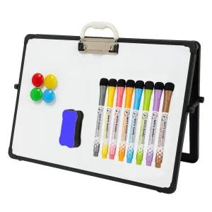 문구백서 양면 미니 화이트보드 클립보드 30x40 이동식 탁상용 스탠드 자석 칠판 메모