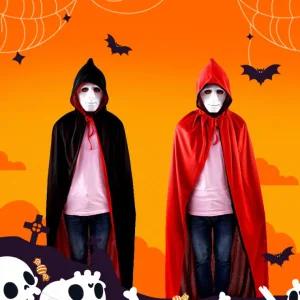 양면 할로윈 망토 블랙 레드 드라큐라 뱀파이어 마녀사냥 파티 맞춤의상 패션 할로윈 형 양면