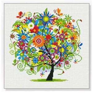 [콩심팥심]러블리 시리즈 보석십자수 플라워트리 40x40