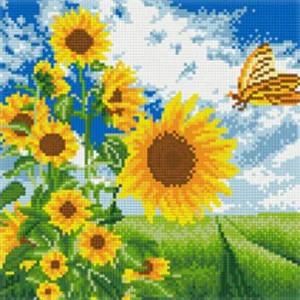 [콩심팥심]보석십자수 러블리 해바라기 와 나비 30x30