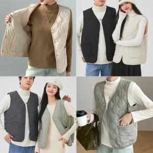 양모 누빔조끼 경량 퀄팅 패딩 남성 여성 공용 깔깔이 가을 겨울용 5컬러