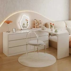 ㄱ자 화장대 서랍장 3단 인테리어 수납장 80cm 공간활용 틈새