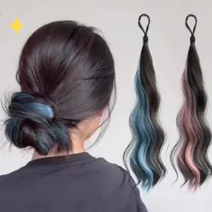 컬러 브릿지 머리끈 붙임머리 당고머리 올림머리 롱웨이브 헤어끈