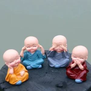 미니불상 동자승 4종세트 장식품 자동차 아기부처