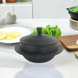 맥반석 코팅 가마솥 (16cm) 누룽지 솥밥 냄비 인덕션 미니솥 찌개 국물 요리 무쇠주물