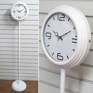 GB6075 무소음 메탈 순수 스탠드시계 화이트 제조한국 스탠드시계 벽시계 무소음시계 플로어시계 메탈시계