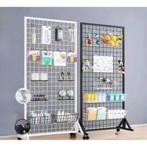 스탠드 매쉬망 철제 진열대 철망 벽걸이 선반 전시 파티션