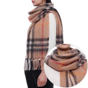 [버버리] 25FW 여성 체크 모헤어 울 머플러 (8112967 SAND W 25F)