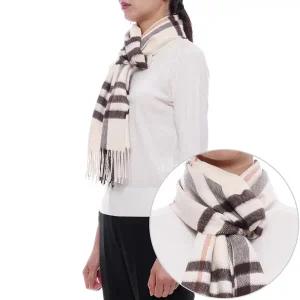 [버버리] 25FW 여성 체크 캐시미어 머플러 (8112634 PEBBLE W 25F)