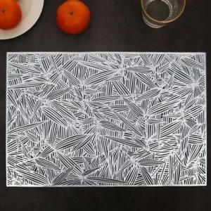 실버 식탁데코매트 테이블매트 사각 다용도매트 주방 플레이 주방매트 2p 테이블장식