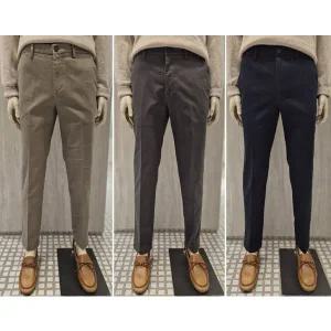 [올젠](신세계 사우스시티)2025FW 남성 캐주얼 워싱 조직감 면스판 팬츠 ZF4P1202 3종택1