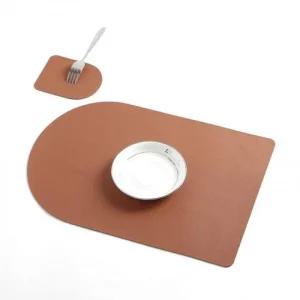 테이블 가죽식 가죽 플레이트매트 모던홈 주방매트 식탁매트+컵받침 홈파티용품 다용