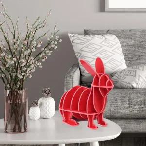 책꽂이 선반 책장(레드) 동물조형 토끼 DIY