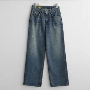 여성 통일자 스크래치 구제 빅사이즈 청바지