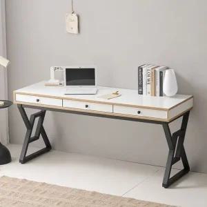 SD161 화이트 1600 수납형 철제서랍책상 일자형테이블 서재책상 노트북책상 PC책상 원룸책상