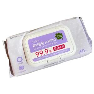그린핑거 유아용 소독 물티슈 캡형 50매 10개