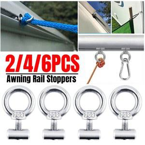2 6PCS 캠핑카 차량용 어닝 레일 스테인레스 스틸 리프팅 아이 너트 패스너 텐트 트랙 로프리프팅 링 카라반 액세서리