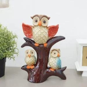 ksr 나무위 3마리 부엉이 부엉이장식품 부엉이 집들이선물 부엉이소품 풍수소품