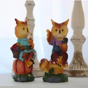 ksr 호박버섯 위 부엉이 2P 부엉이장식품 부엉이 집들이선물 부엉이소품 풍수소품