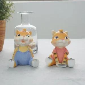 ksr 앉은 호랑이 커플  소) 호랑이인형 선반인형인테리어인형 거실소품 거실인테리어