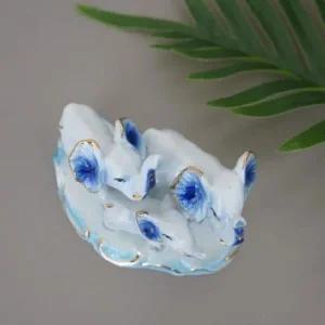 ksr 세라믹 대지위의 3마리 코끼리 코끼리인형 인테리어인형 거실소품 거실인테리어