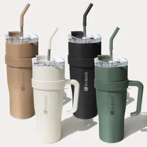 (무료배송) 대용량 콜드컵 스텐 빨대 텀블러 1200ml 4컬러