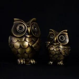 집들이소품 풍수행운소품 금속 골드 부엉이 장식품 선물세트 풍수인테리어