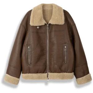 비건 레더 에코퍼하이넥 무스탕 점퍼 라이더 자켓 잠바