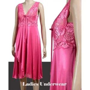 우아한 레이스 실크촉감 여성 홈슬립 란제리잠옷 속옷