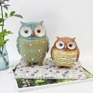 ksr 사비니 칼라 부엉이 2종 장식인형 장식품 개업선물 생일선물 소품인형