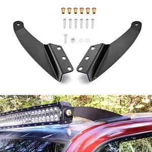 XJMOTO 어퍼 루프 윈드실드 마운팅 브래킷 52인치 커브드 LED 라이트 바 호환 쉐보레 핏 GMC C/K 1989-1998