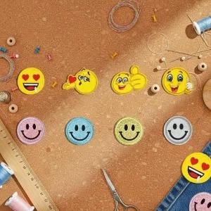 열접착 가방 옷 꾸미기 스마일 와펜 패치 8개 세트